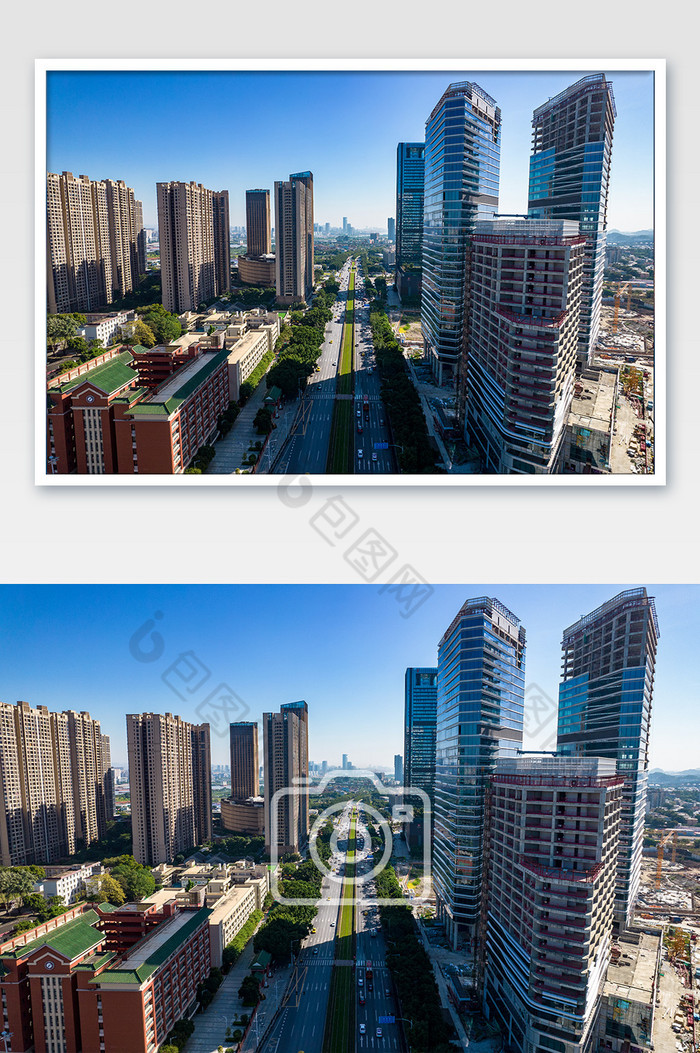 广东惠州城市CBD商务区航拍图片图片