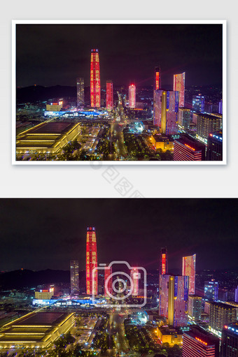 广东东莞城市夜景灯光航拍图片