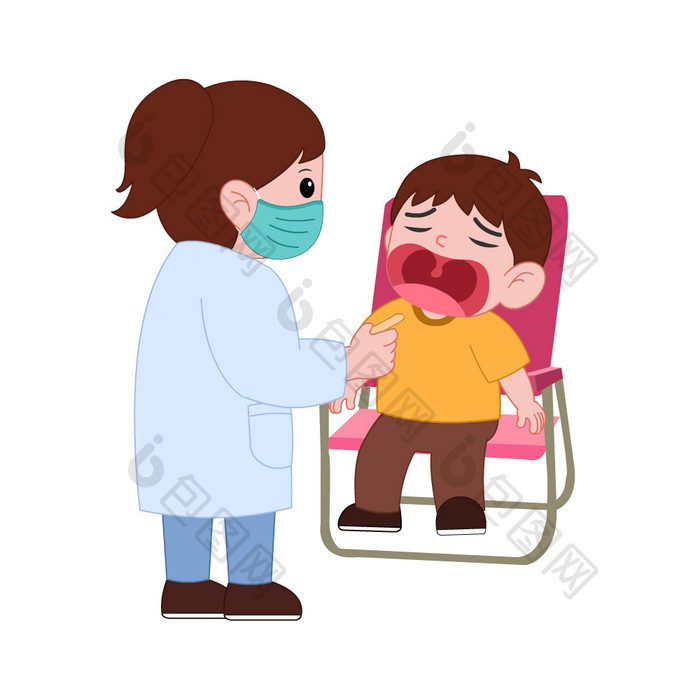 冬季流感儿童咳嗽检查动图GIF
