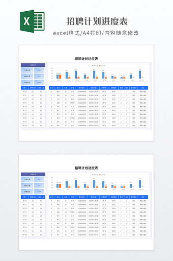 简约招聘计划进度表图片