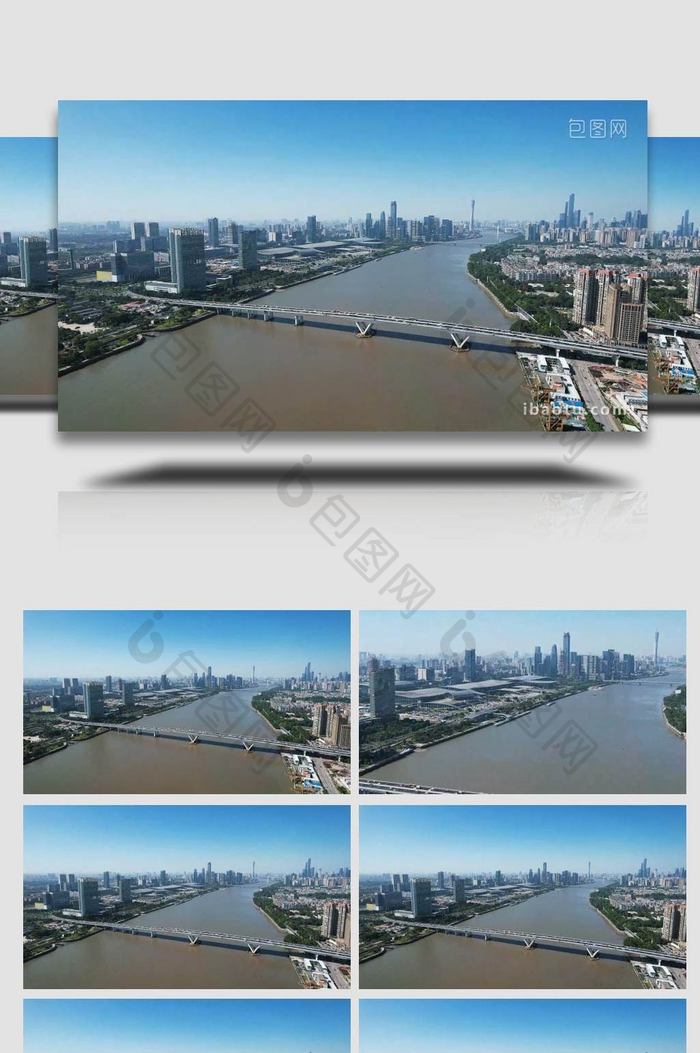 广州琶洲大桥桥梁交通航拍