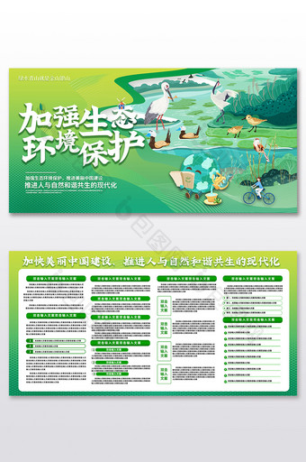 加强生态环境保护宣传栏展板图片