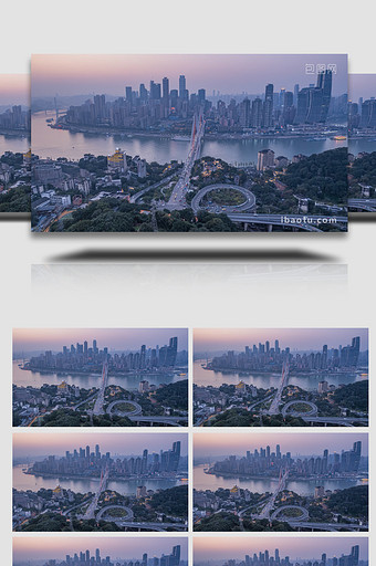 城市重庆渝中区全景交通建筑延时图片