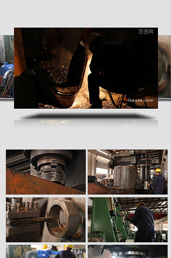 老旧工厂制造业工人焊接实拍视频图片