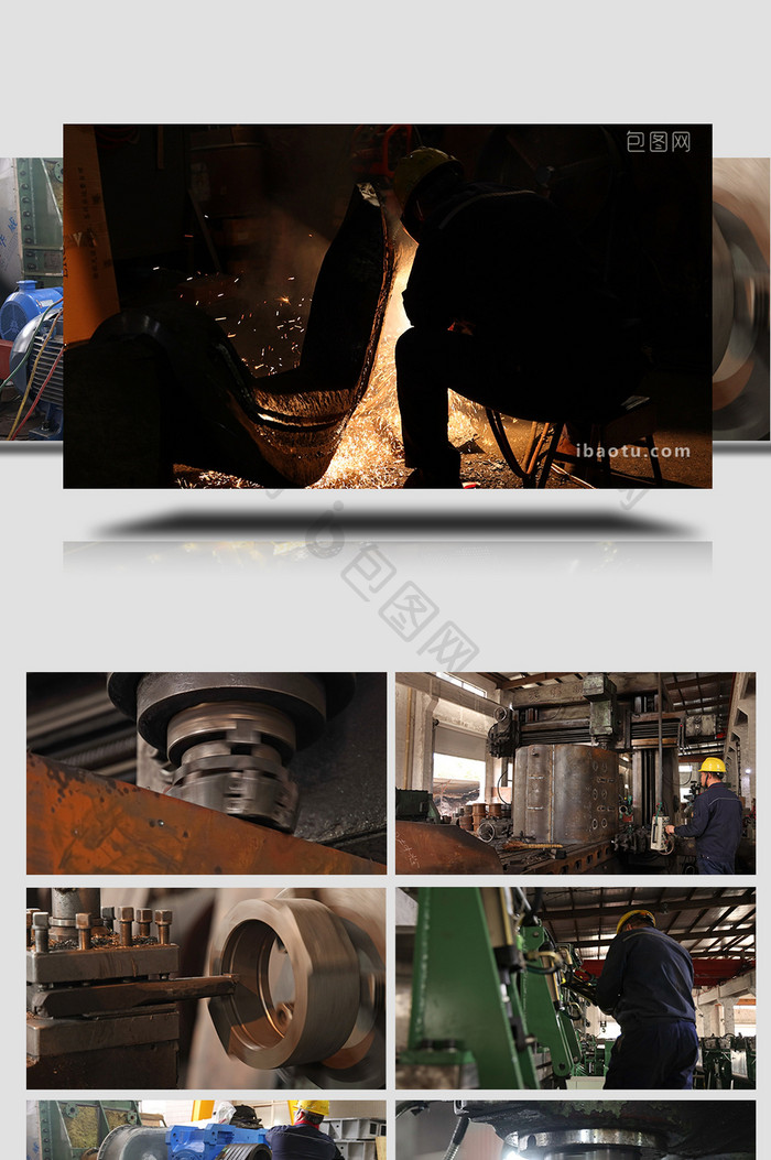 老旧工厂制造业工人焊接实拍视频