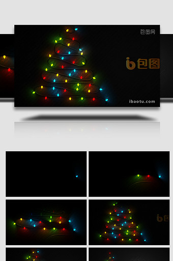 圣诞节彩灯逐渐点亮动画AE模板图片