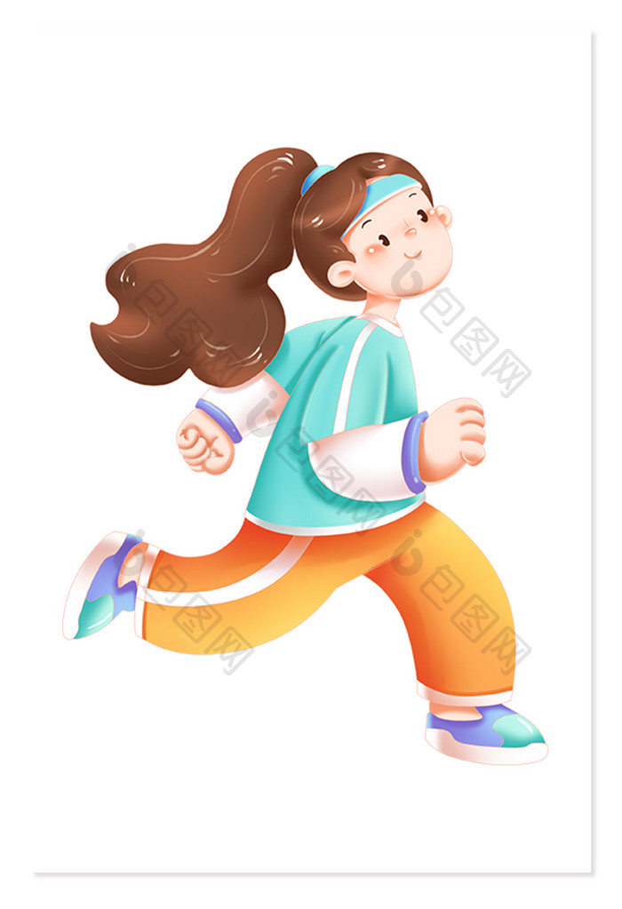 妇女节女性运动形象女孩奔跑健身