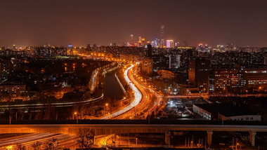 北京国贸CBD城市风光夜景延时