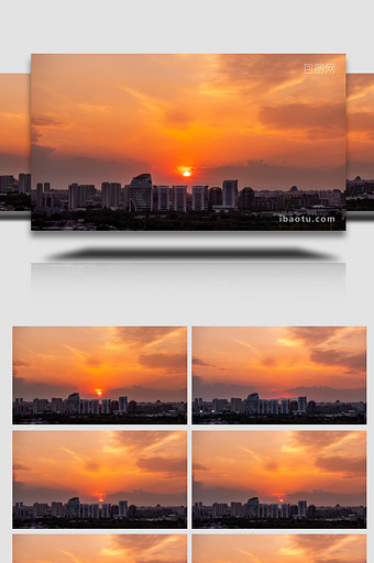 城市北京林达海渔广场日落延时图片