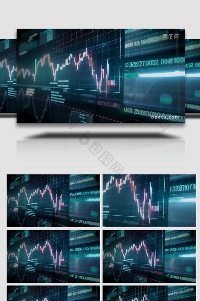 股票曲线图背景视频