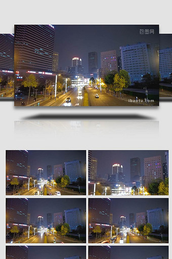 城市成都总府路商圈夜景车流延时图片