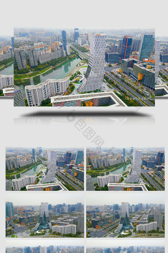 成都地标建筑物中国欧洲中心实拍