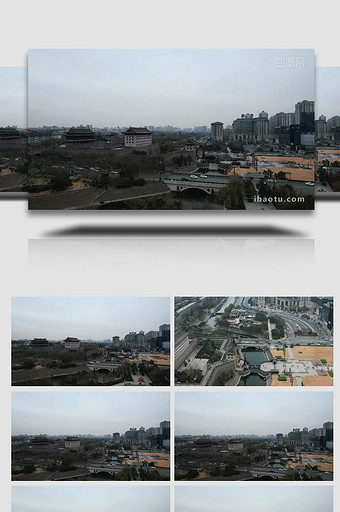 西安永宁门城市地标建筑航拍图片