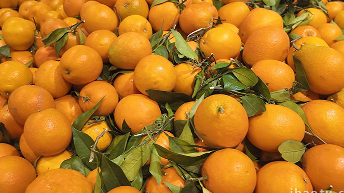 农产品超市售货架上的柑橘实拍