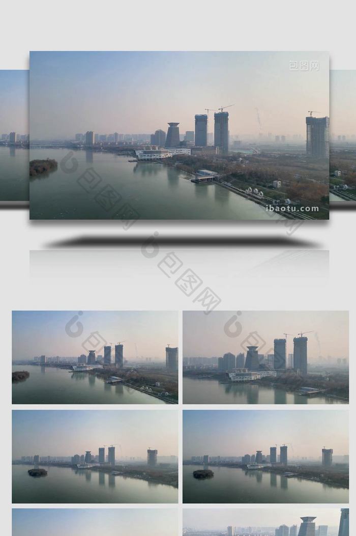 城市西安苏陕国际金融中心航拍