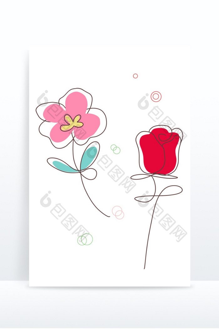 线条花朵粉色玫瑰情人节520元