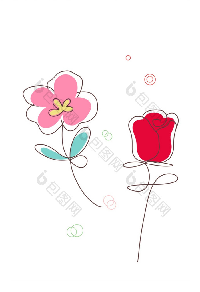 线条花朵粉色玫瑰情人节520元