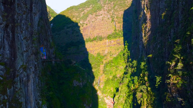 云南大理石门峡峡谷河流美景航拍