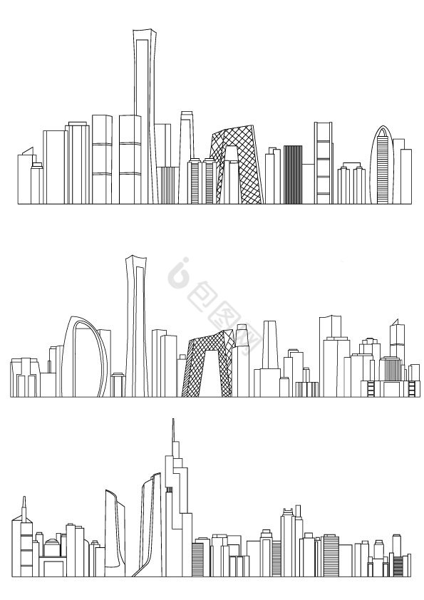 城市北京南京AI线条轮廓图片