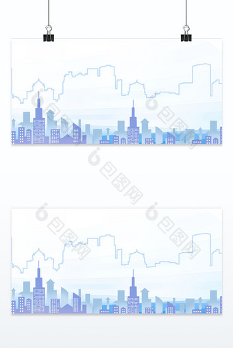 城市剪影线条文艺背景图片