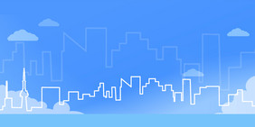 蓝色城市建筑线条背景