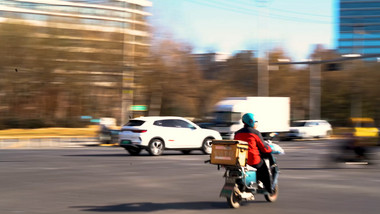 北京望京十字路口人流慢门抽帧实拍