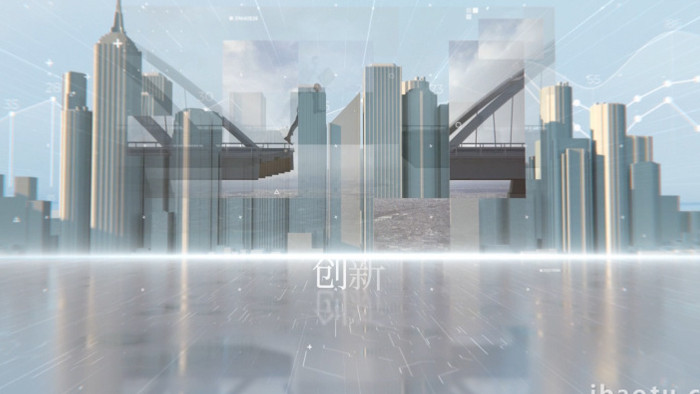 未来派城市摩天大楼图文AE模板