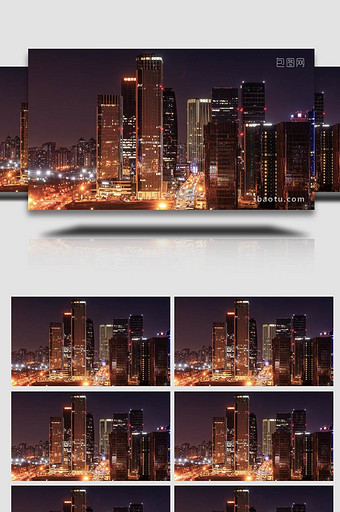北京地标丽泽商务区夜景延时实拍图片