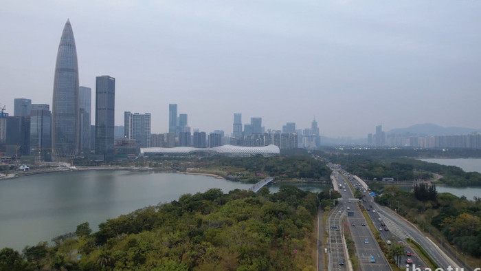 深圳城市地标人才公园地标航拍