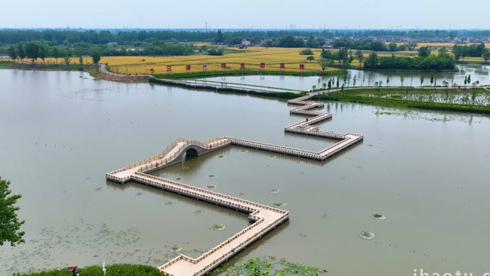 三湖一坝生态湿地4K航拍