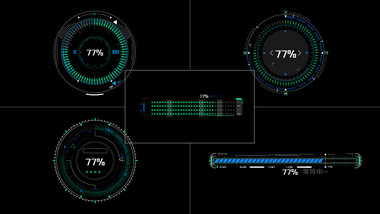 科技感HUD加载栏特效元素