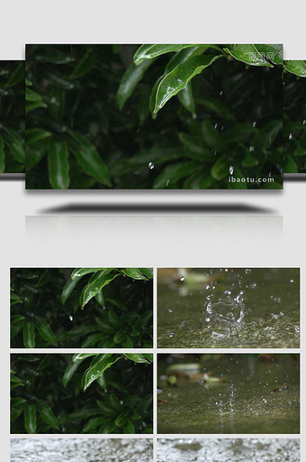 下雨唯美升格慢镜头实拍素材图片