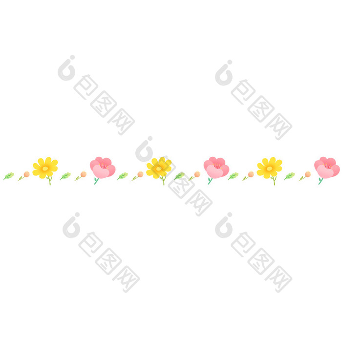 粉色简约春天花朵分割线GIF