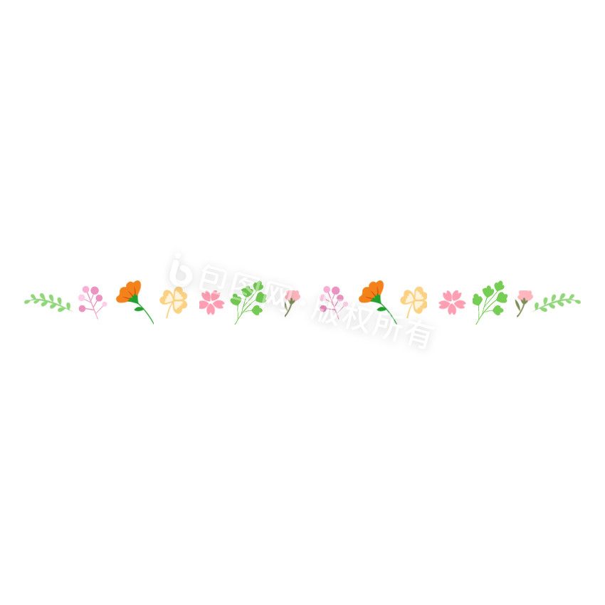 花卉元素春日色彩分割线GIF图片