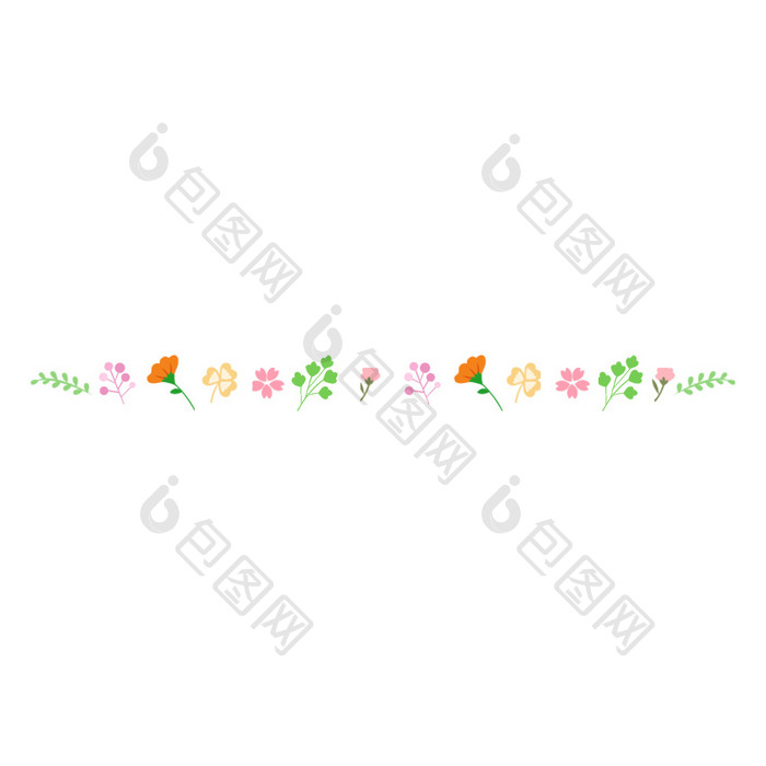 花卉元素春日色彩分割线GIF