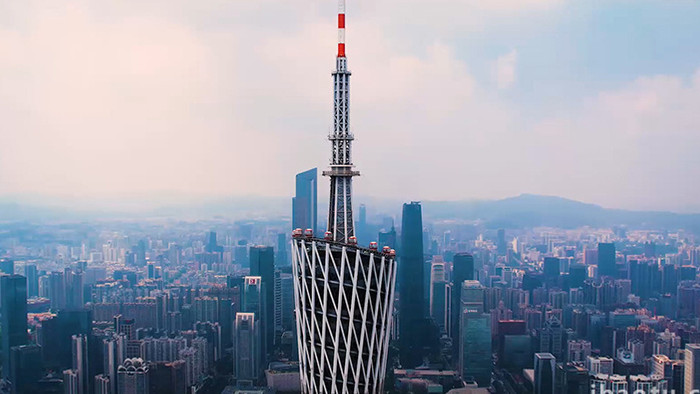 广东省广州市天河区cbd航拍视