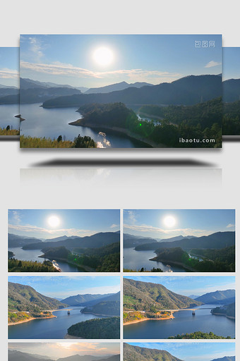 安徽太平湖景区山河湖泊4K航拍图片