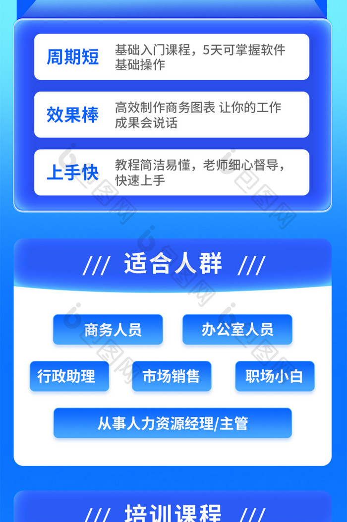 职场培训课程营销信息长图