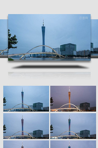 广州地标海心桥城市宣传实拍图片