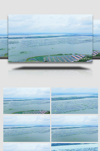 苏州阳澄湖水产养殖航拍图片