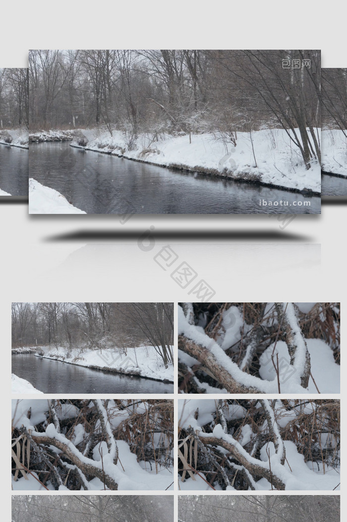 下雪唯美雪景氛围实拍