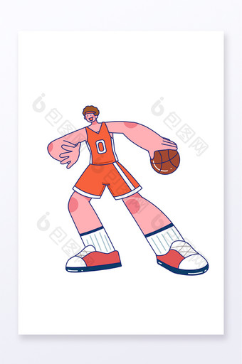 青年节运动篮球人物元素图片