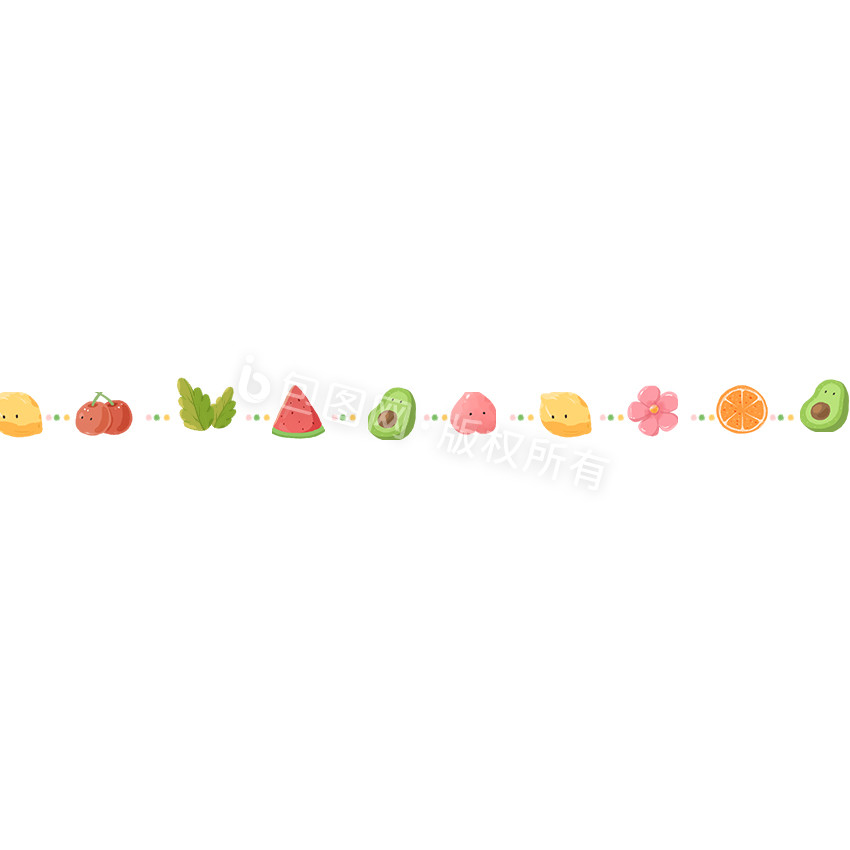 缤纷春夏水果分割线元素GIF图片