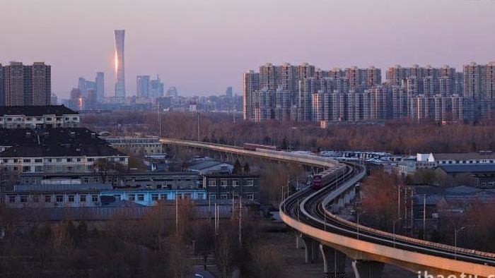 北京地铁站地铁行驶空镜实拍