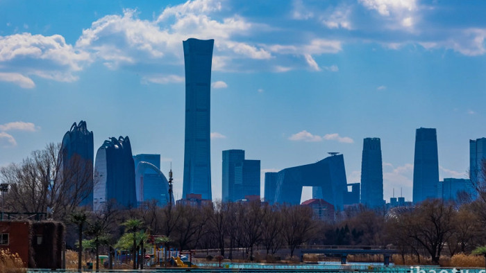 北京朝阳公园国贸CBD延时实拍