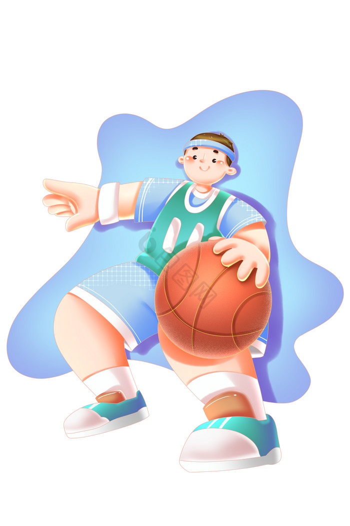 青年节运动打篮球男青年人物形象图片