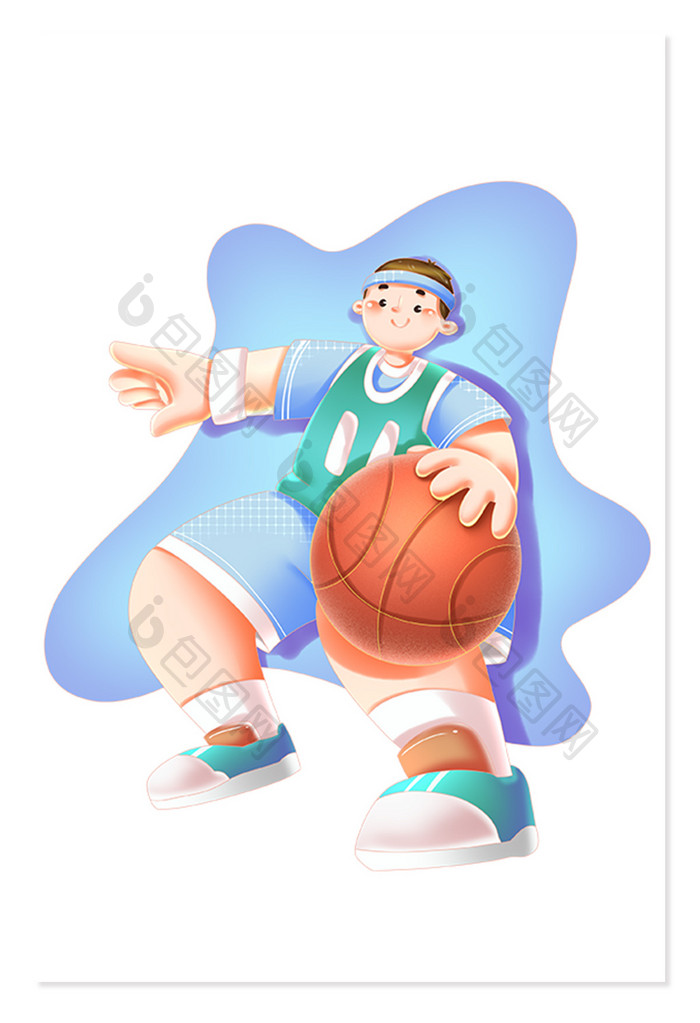 青年节运动打篮球男青年人物形象