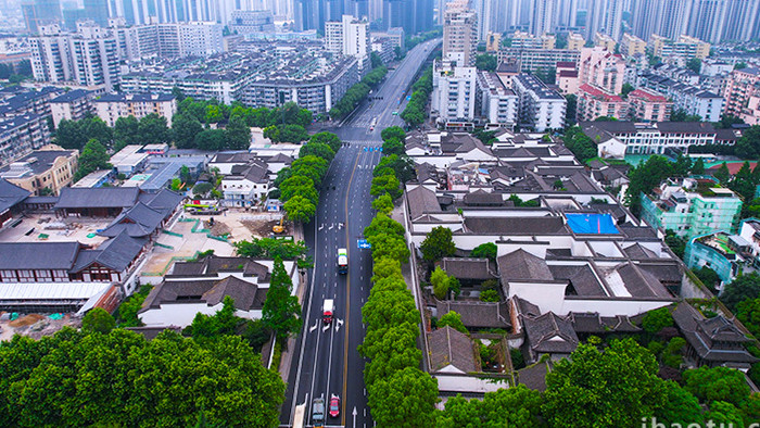 浙江省杭州市德寿宫景区航拍视频