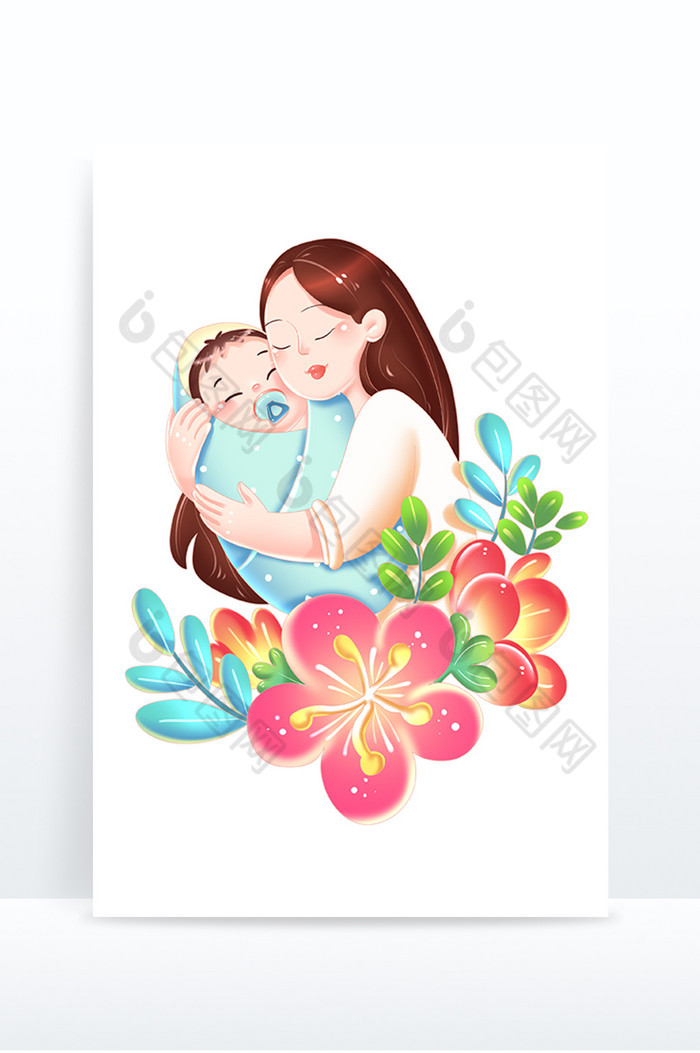 母亲节妈妈怀抱襁褓婴儿形象图片图片
