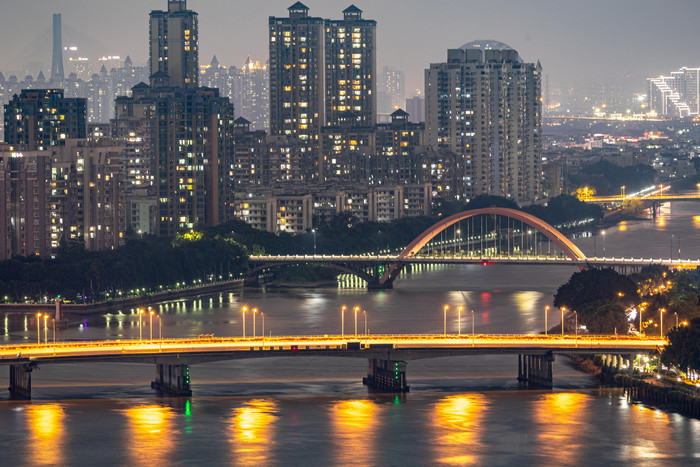 广州地标大桥城市交通图片